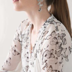 COPY - White House Black Market Butterfly Pleated Blouse
